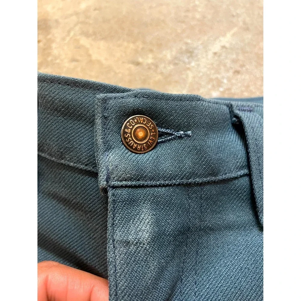 Vintage Levi's Chino Pants Mens 34x30 Teal‎ Mid Rise Bootcut Leg Western Casual
